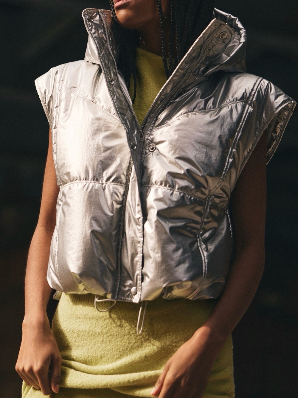 Daily Practice by Anthropologie metallic puffer vest